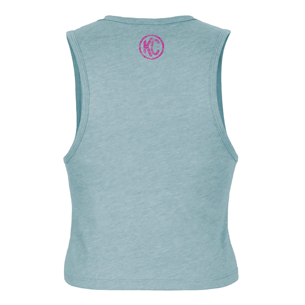 KC HiLiTES 70684 KC Women's Island Dreams Crop Tank - Stonewash Denim - Medium