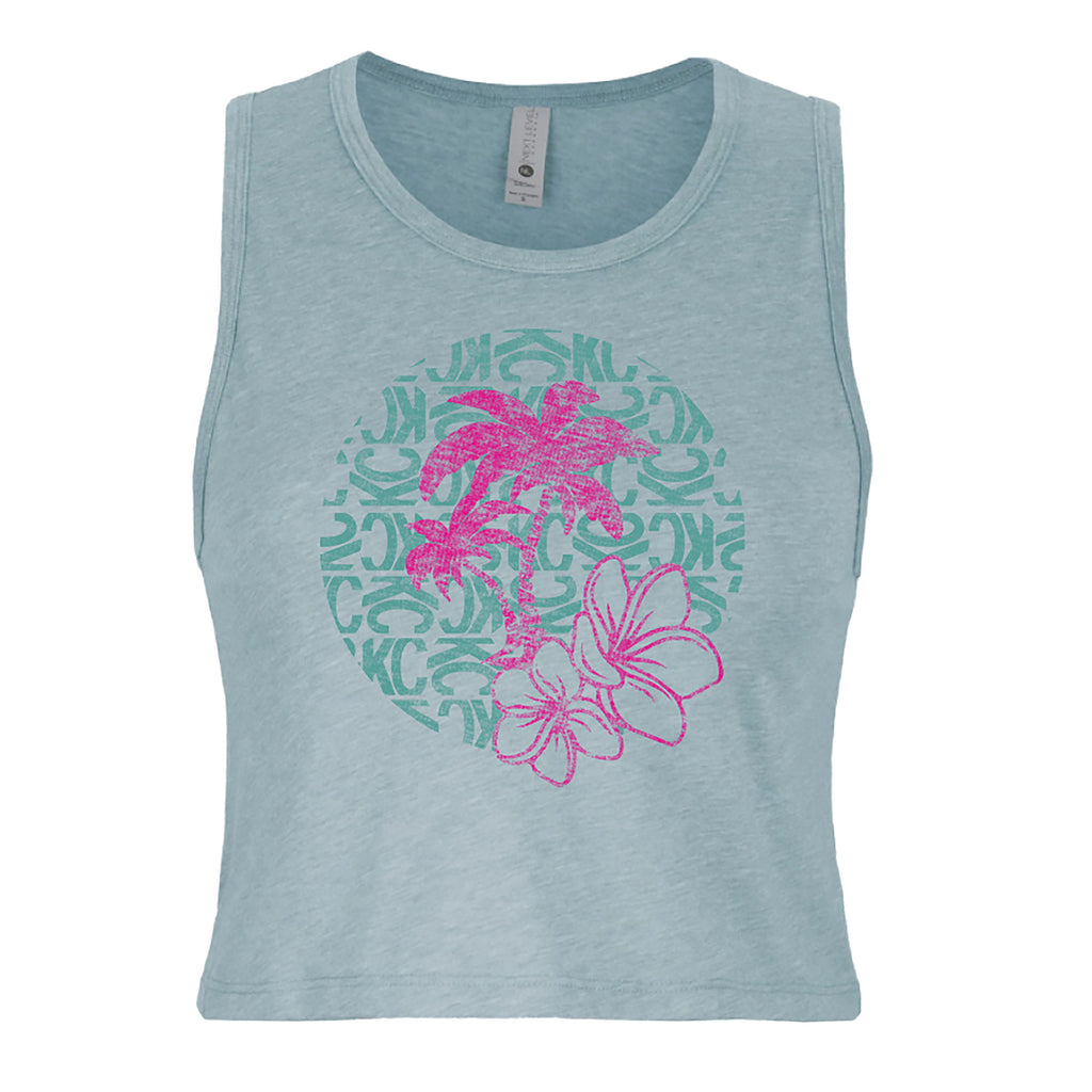 KC HiLiTES 70686 KC Women's Island Dreams Crop Tank - Stonewash Denim - X-Large