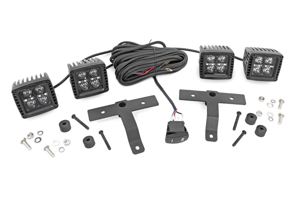Rough Country 70824 LED Light Pod Kit for Select Jeep Gladiator, Jeep Wrangler