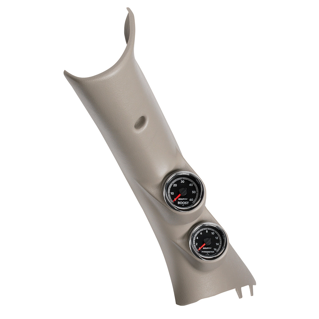 AutoMeter 7082 DIESEL GAUGE KIT, A-PILLAR, RAM 10-19, BOOST/EGT, 60PSI/2000?F, FACT. MATCH for Select Dodge Ram 2500, Dodge Ram 3500, Ram 1500, Ram 2500, Ram 3500, Ram 4500, Ram