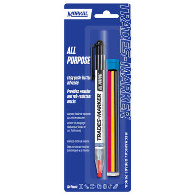 Markal Markers 96000 Trades-Marker® All Purpose Mechanical Grease Pencil, Red, Yellow, White, Orange