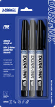 Load image into Gallery viewer, Markal Markers 96098 Dura-Ink® Fine Permanent Ink Marker - Carded (3 Pack), Black