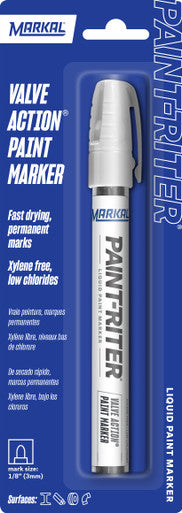 Markal Markers 96800 Paint-Riter® Valve Action Liquid Paint Marker, White
