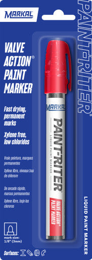 Markal Markers 96802 Paint-Riter® Valve Action Liquid Paint Marker, Red