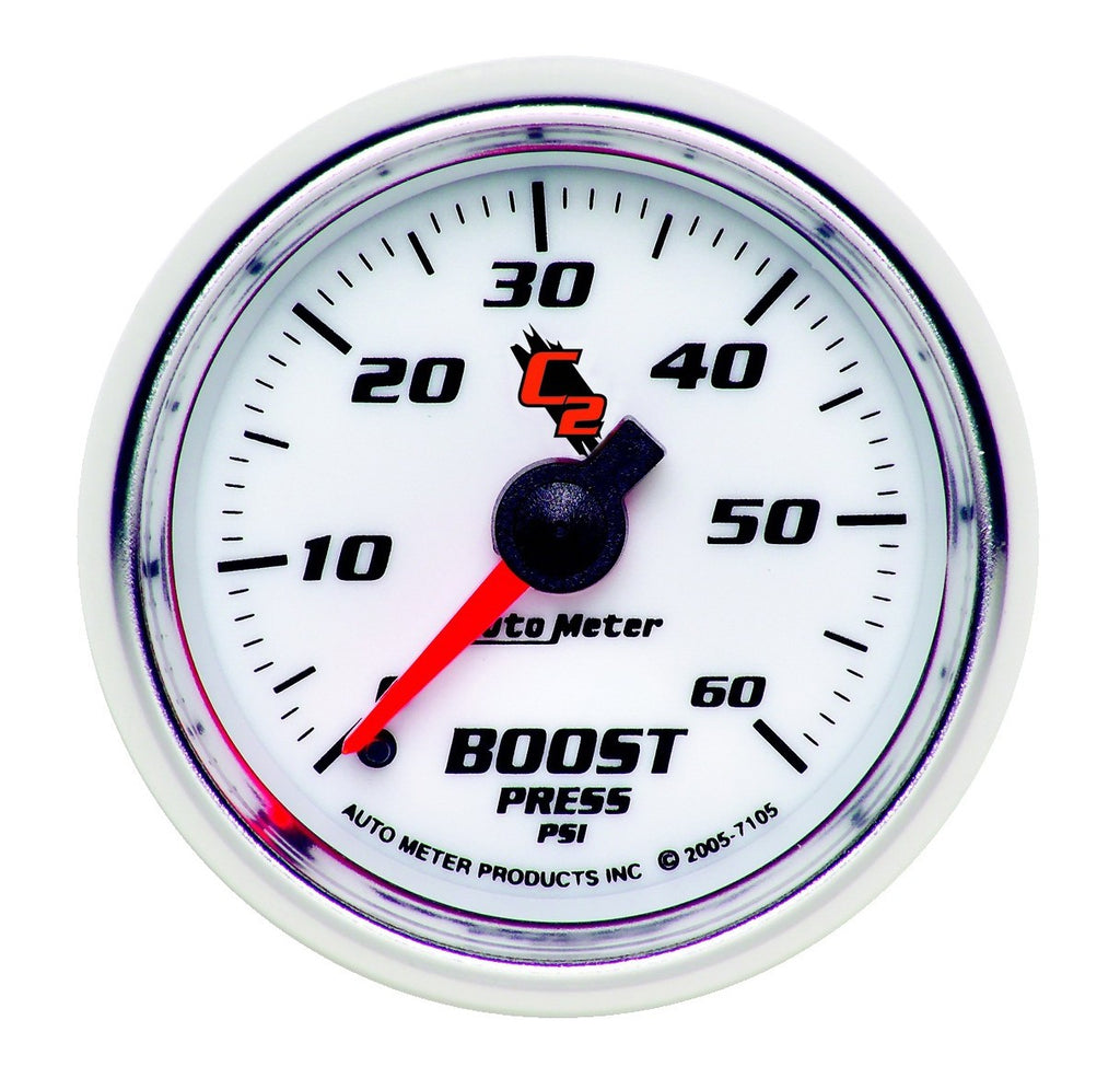 AutoMeter 7105 GAUGE, BOOST, 2 1/16", 60PSI, MECHANICAL, C2
