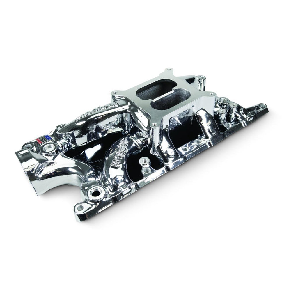Edelbrock 7121-CP Performer RPM Ford Small Block 302 Intake Manifold, Chrome Plasma Finish for Select AC Shelby Cobra, DeTomaso Mangusta, Ford 300, Ford Bronco, Ford Country Sedan, Ford Country Squire, Ford Custom, Ford Custom 500, Ford E-100 Econoline,