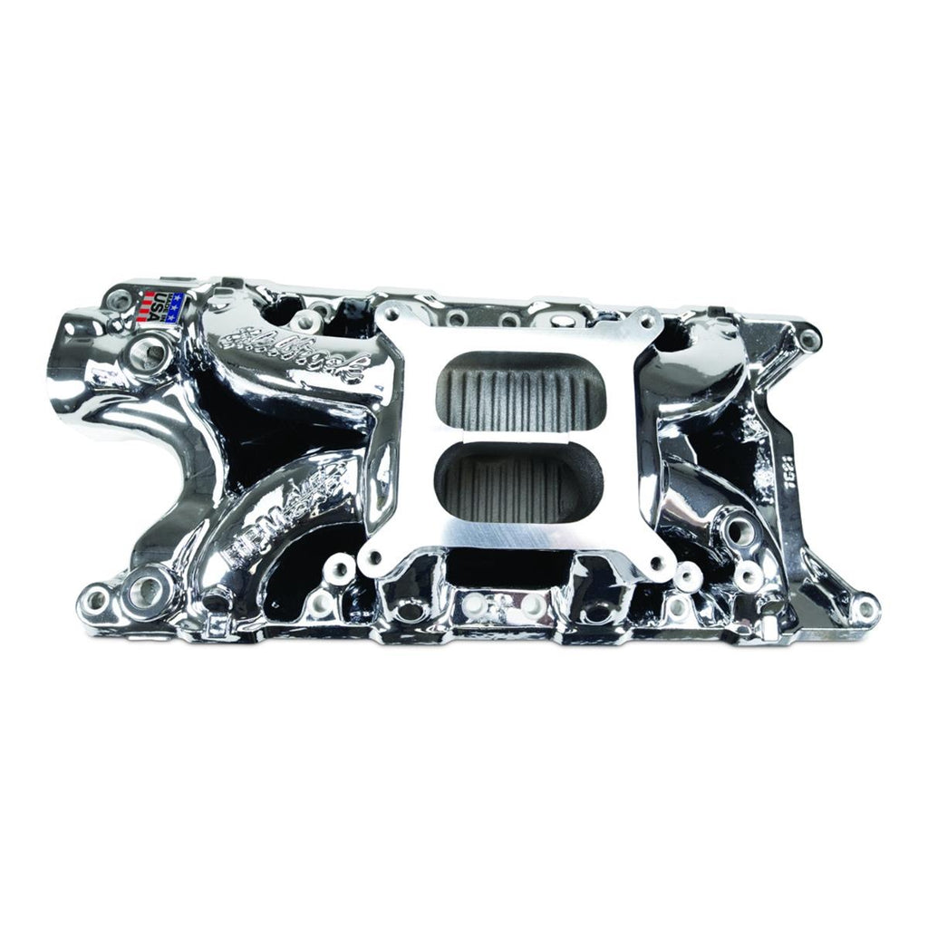 Edelbrock 7121-CP Performer RPM Ford Small Block 302 Intake Manifold, Chrome Plasma Finish for Select AC Shelby Cobra, DeTomaso Mangusta, Ford 300, Ford Bronco, Ford Country Sedan, Ford Country Squire, Ford Custom, Ford Custom 500, Ford E-100 Econoline,
