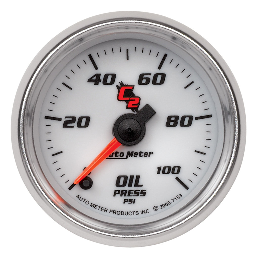 AutoMeter 7153 GAUGE, OIL PRESSURE, 2 1/16", 100PSI, DIGITAL STEPPER MOTOR, C2