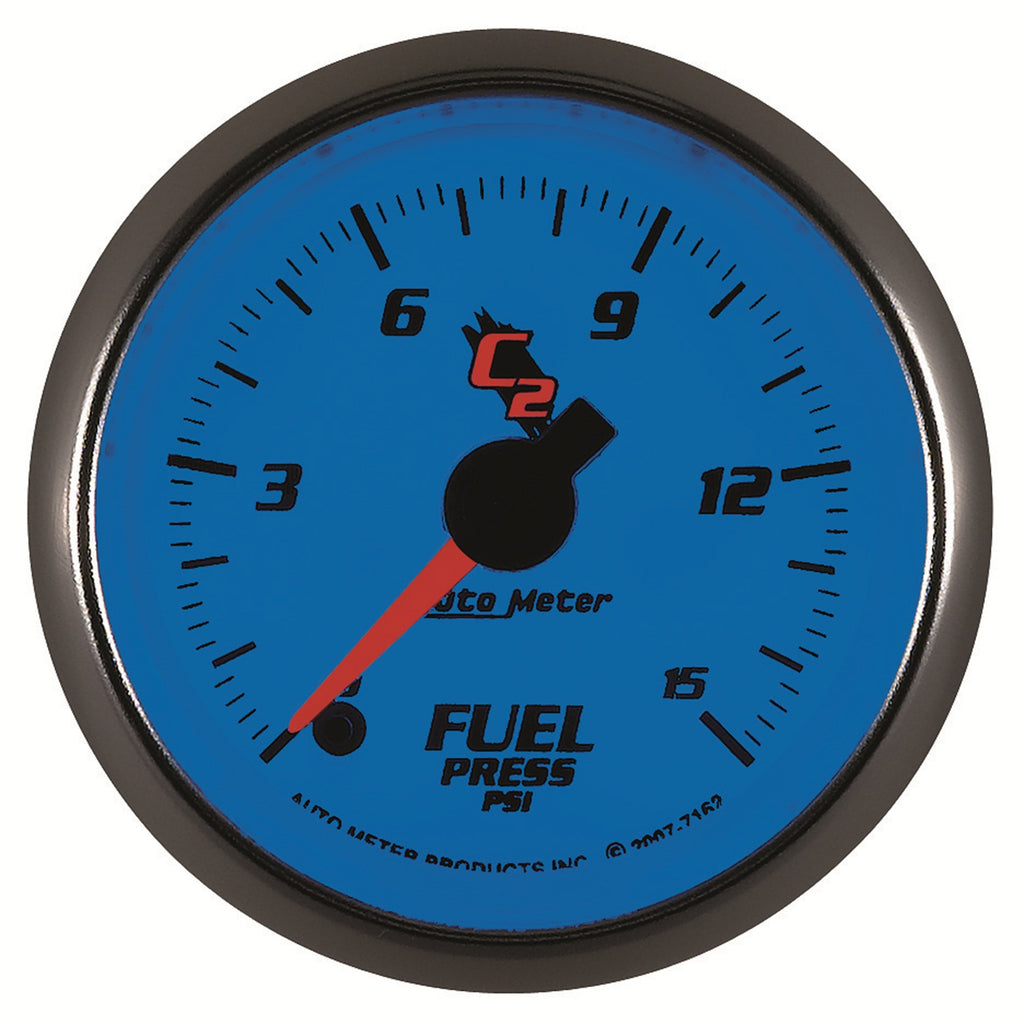 AutoMeter 7162 GAUGE, FUEL PRESSURE, 2 1/16", 15PSI, DIGITAL STEPPER MOTOR, C2