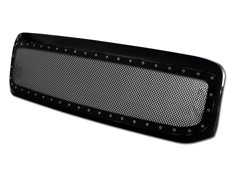 Armordillo 7165281 Rivet Mesh Gloss Black ABS ABS Shell / Metal Mesh Grille for Select Ford F-250 Super Duty, Ford F-350 Super Duty, Ford F-450 Super Duty