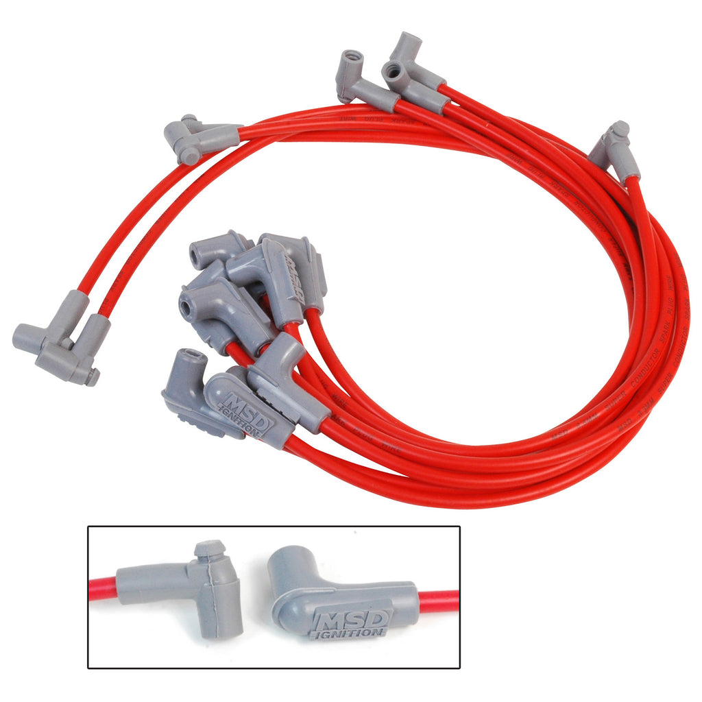 7174-ChevelleCamaro-Hei-Super-Conductor-Spark-Plug-Wire-Set-Red-Jacke