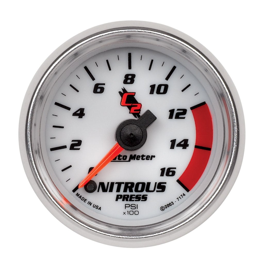 AutoMeter 7174 GAUGE, NITROUS PRESSURE, 2 1/16", 1600PSI, DIGITAL STEPPER MOTOR, C2