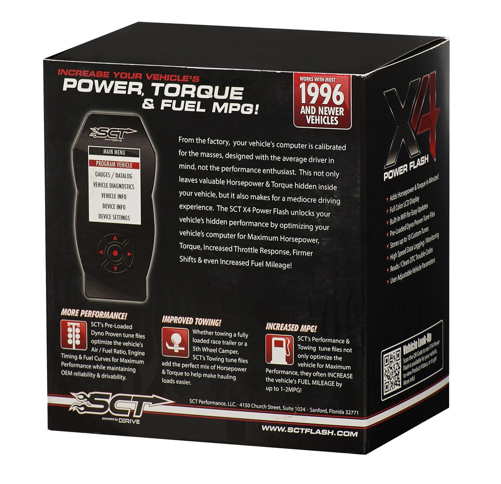 SCT Performance 7215 X4 Power Flash Programmer for Select Chrysler 300, Dodge Challenger, Dodge Charger, Dodge Durango, Dodge Magnum, Dodge Ram 1500, Jeep Grand Cherokee, Jeep Wrangler, Ram
