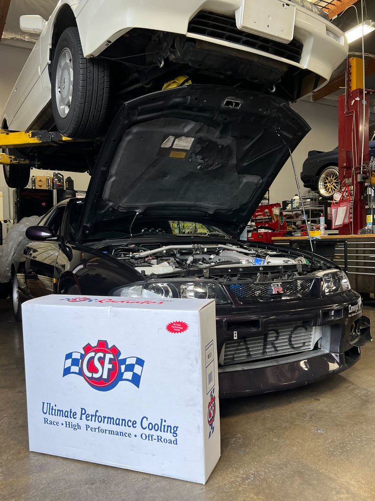 CSF Cooling - Racing & High Performance Division 7219B R33 Skyline GT-R/GTS Full Billet Aluminum High-Performance Radiator - Black