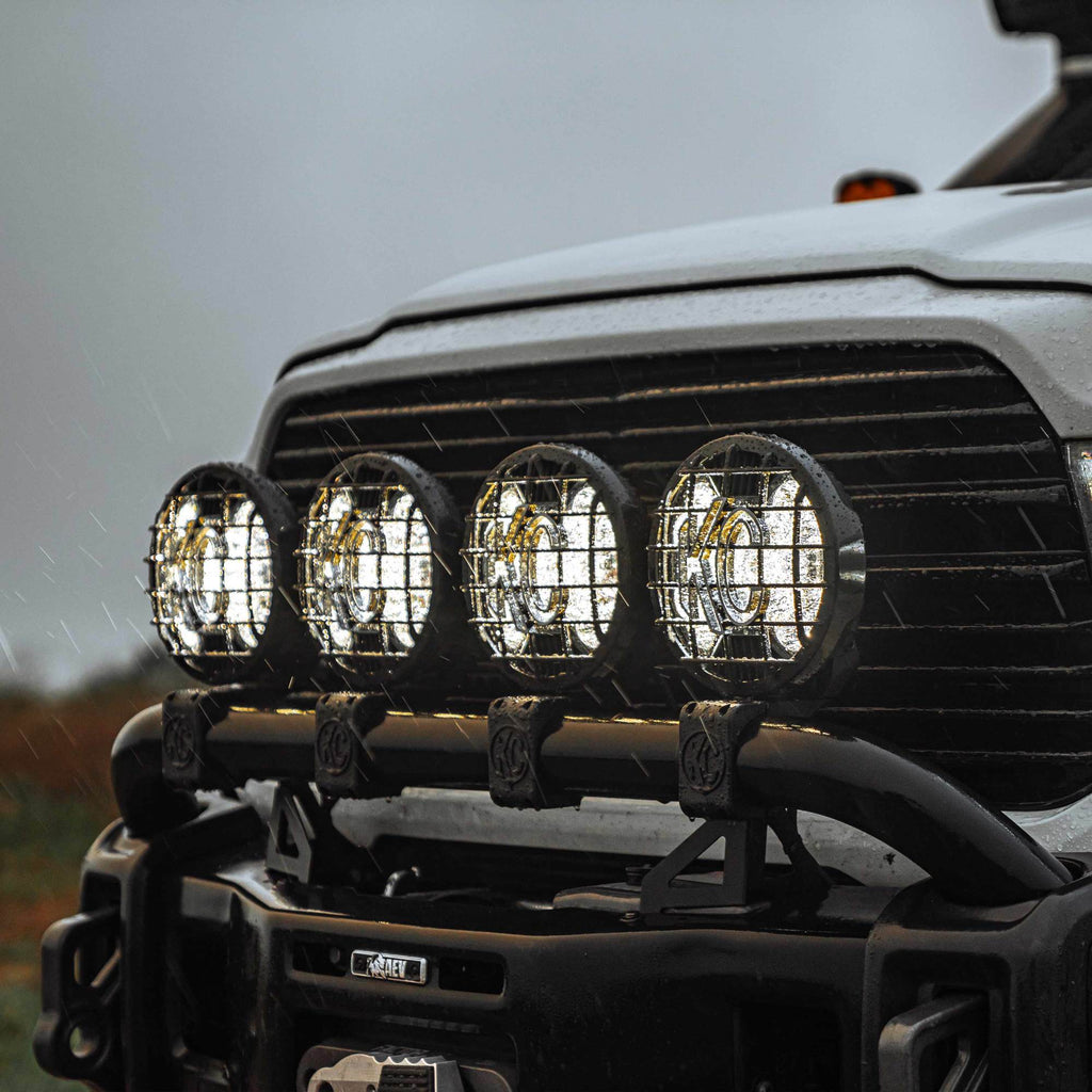 KC HiLiTES 7230 SlimLite 8" LED - Stone Guard - Black