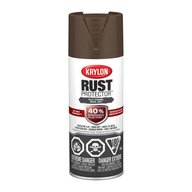 Krylon 469036 Rust Protector™ Enamel, Flat, Brown, 340 g