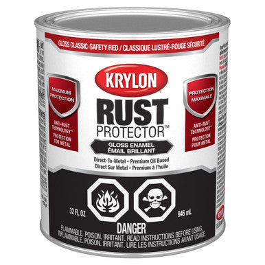 Krylon 469204 Rust Protector™ Brush On Enamel, Gloss, Classic Red, 946 mL