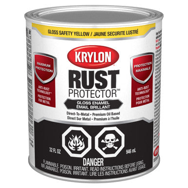 Krylon 469229 Rust Protector™ Brush On Enamel, Gloss, Yellow, 946 mL