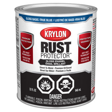 Krylon 469230 Rust Protector™ Brush On Enamel, Gloss, True Blue, 946 mL