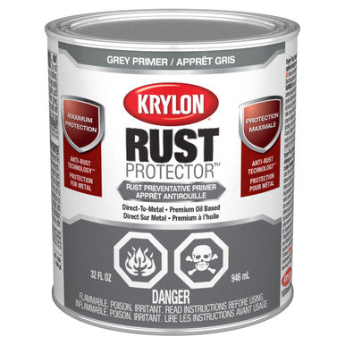 Krylon 469225 Rust Protector™ Brush On Enamel, Gray, 946 mL
