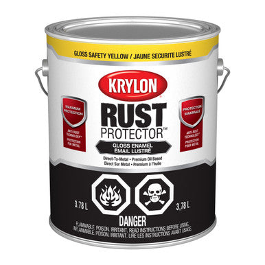 Krylon 469404 Rust Protector™ Brush On Enamel, Gloss, Yellow, 3.78 L