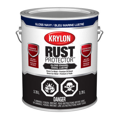 Krylon 469413 Rust Protector™ Brush On Enamel, Gloss, Navy, 3.78 L