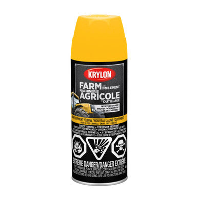 Krylon 41944 Farm & Implement Spray Paint, High Gloss, New Equipment Yellow - 340g