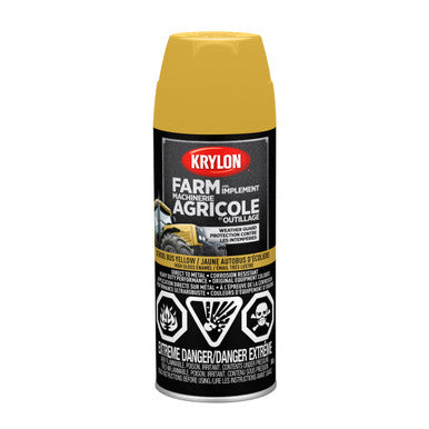 Krylon 41957 Farm & Implement Spray Paint, High Gloss, School Bus Yellow - 340g