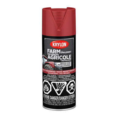 Krylon 41939 Farm & Implement Spray Paint, High Gloss, Massey Ferguson Red - 340g