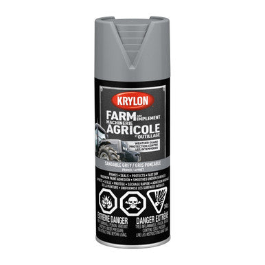 Krylon 41950 Farm & Implement Spray Paint, Grey - 340g