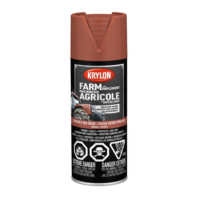 Krylon 41951 Farm & Implement Spray Primer, Sandable Red Oxide - 340g