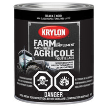Load image into Gallery viewer, Krylon 42020 Farm &amp; Implement Paint Brush On, High Gloss, Black - 946mL