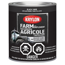 Load image into Gallery viewer, Krylon 42022 Farm &amp; Implement Paint Brush On, Low Gloss, Black - 946mL