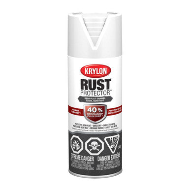 Krylon 469201SFW Rust Protector™ Enamel, Semi-Flat, White, 340 g
