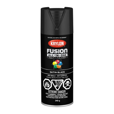 Krylon 42732 Fusion All-In-One™, Satin, Black - 340g