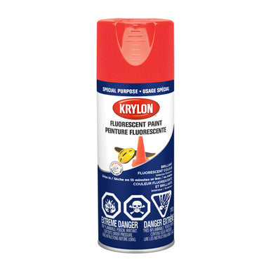 Krylon 43101 Fluorescent Paint, Red Orange - 312g