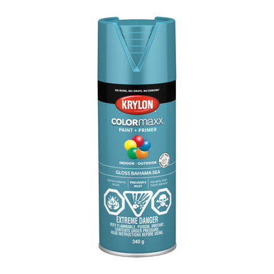 Krylon 45501 COLORmaxx™ Paint + Primer, Gloss, Bahama Sea - 340g