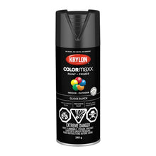 Load image into Gallery viewer, Krylon 45505 COLORmaxx Paint + Primer, Gloss, Black - 340g