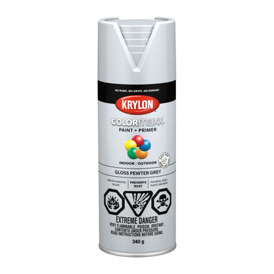 Krylon 45531 COLORmaxx™ Paint + Primer, Gloss, Pewter Grey - 450g