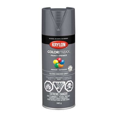 Krylon 45539 COLORmaxx™ Paint + Primer, Gloss, Smoke Grey - 450g