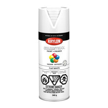Load image into Gallery viewer, Krylon 45548 COLORmaxx Paint + Primer, Flat, White - 340g
