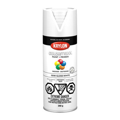 Krylon 45580 COLORmaxx™ Paint + Primer, Semi-Gloss, White - 450g