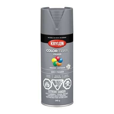 Krylon 45582 Krylon COLORmaxx Paint + Primer, Grey Primer - 340g
