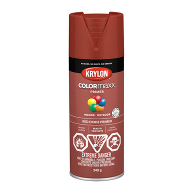 Krylon 45583 Krylon COLORmaxx Paint + Primer, Red Oxide - 340g