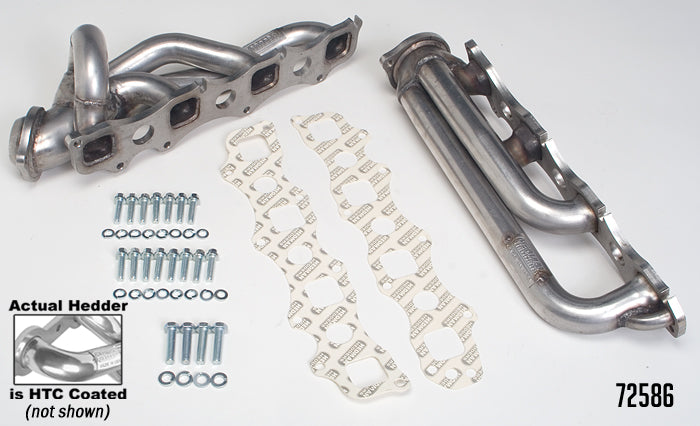 Hedman Hedders 72586 Silver S/S Short Headers For '03-07 Dodge 1500 2WD/4WD Truck 5.7L for Select Dodge Ram