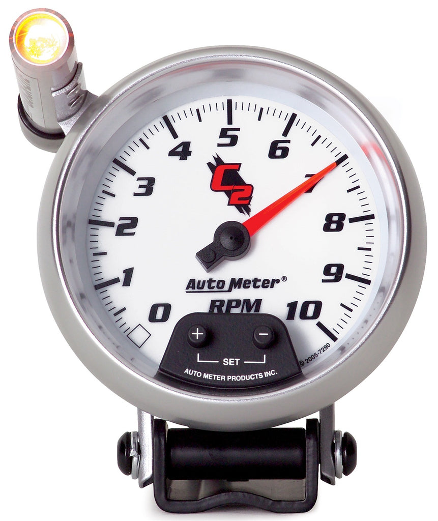 AutoMeter 7290 GAUGE, TACHOMETER, 3 3/4", 10K RPM, PEDESTAL W/ EXT. QUICK-LITE, C2
