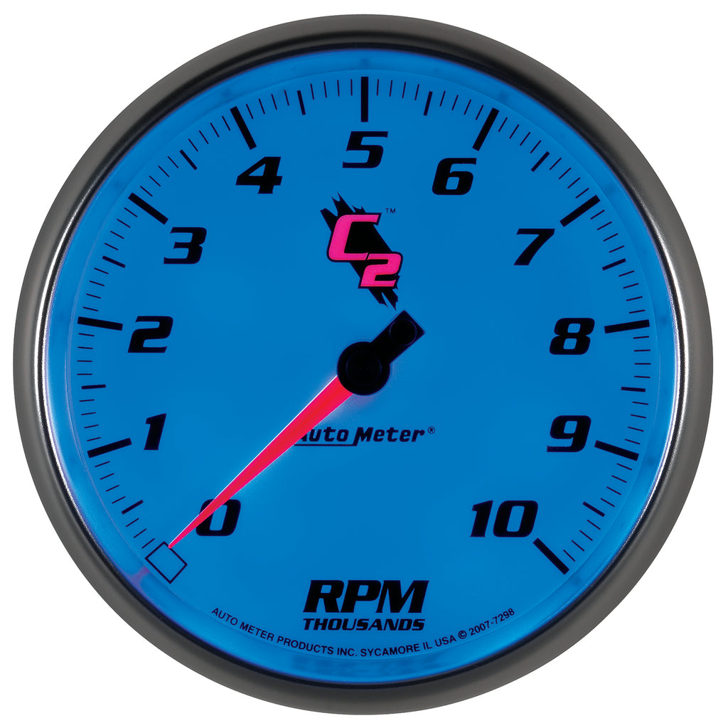 AutoMeter 7298 GAUGE, TACHOMETER, 5", 10K RPM, IN-DASH, C2