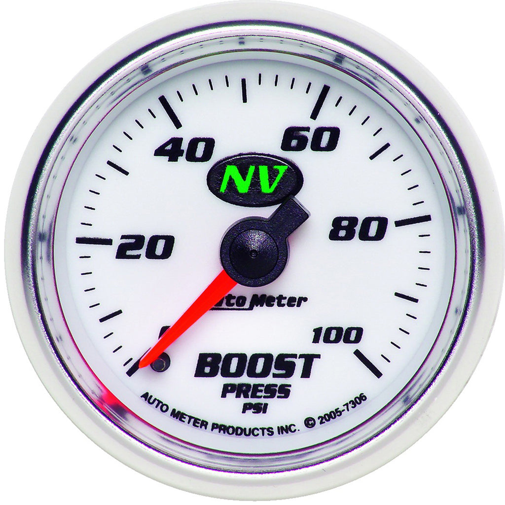 AutoMeter 7306 GAUGE, BOOST, 2 1/16", 100PSI, MECHANICAL, NV