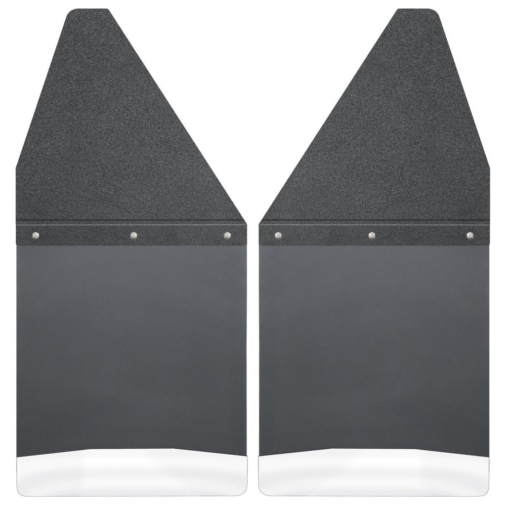 7316-Chevroletdodge-Kick-Back-Mud-Flaps-Front-12In-Wide-Black-Top-And-Stainl