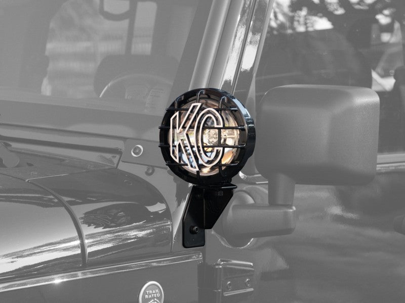 KC HiLiTES 7317 KC Bracket Mount Set Side - 2007-2018 Jeep Wrangler JK 2/4-Door for Select Jeep Wrangler, Jeep Wrangler JK